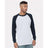 Bayside Men's USA - Made Heavyweight Waffle Knit Thermal Raglan T-Shirt - Bayside 8211 White/ Navy S Short Sleeve T-Shirts