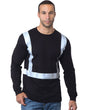 Bayside Men's USA - Made Hi - Visibility Long Sleeve T-Shirt - Black - Bayside 3761 Black S Long Sleeve T-Shirts
