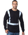 Bayside Men's USA - Made Hi - Visibility Long Sleeve T-Shirt - Black - Bayside 3761 Black S Long Sleeve T-Shirts
