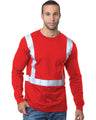 Bayside Men's USA - Made Hi - Visibility Long Sleeve T-Shirt - Red - Bayside 3761 Red S Long Sleeve T-Shirts