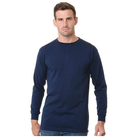 Bayside Men's USA - Made Tall Long Sleeve T-Shirt - Bayside 6200 Navy MT Long Sleeve T-Shirts