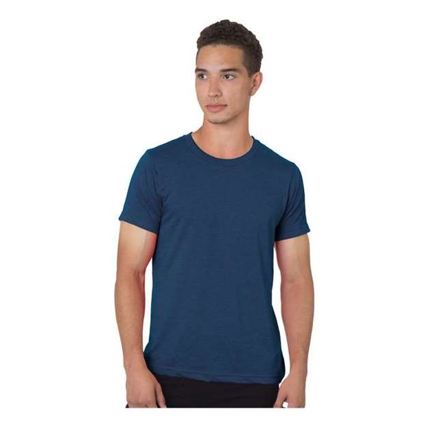 Bayside Unisex 50/50 Fine Jersey T-Shirt - Bayside 9510 Heather Navy XS Short Sleeve T-Shirts