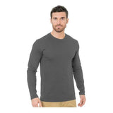 Bayside Unisex Fine Jersey Long Sleeve T-Shirt - Bayside 9550 Charcoal S Long Sleeve T-Shirts