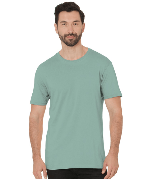 Bayside Unisex Fine Jersey T-Shirt - Dusty Blue - Bayside 9500 Dusty Blue S Short Sleeve T-Shirts