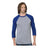 Bayside Unisex Triblend Three - Quarter Sleeve Raglan T-Shirt - Bayside 9525 Athletic Grey/ Royal XS Short Sleeve T-Shirts