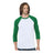 Bayside Unisex Triblend Three - Quarter Sleeve Raglan T-Shirt - Bayside 9525 White/ Kelly XS Short Sleeve T-Shirts