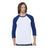 Bayside Unisex Triblend Three - Quarter Sleeve Raglan T-Shirt - Bayside 9525 White/ Royal XS Short Sleeve T-Shirts