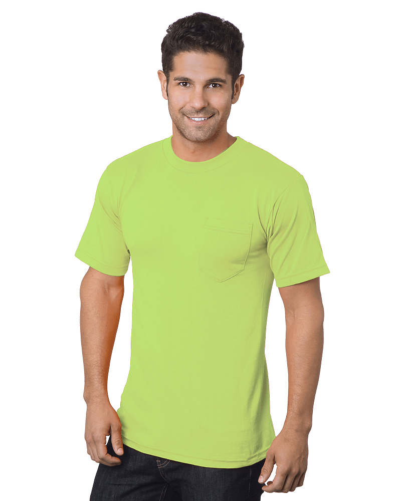 Bayside Unisex USA - Made 50/50 Pocket T-Shirt - Bayside 1725 Safety Green S Short Sleeve T-Shirts