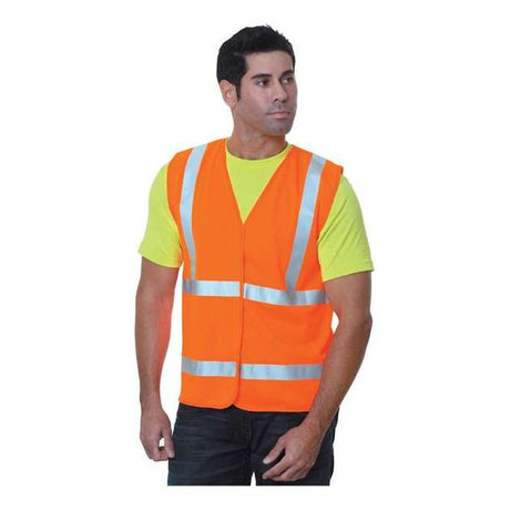Bayside Unisex USA - Made Economy Class 2 ANSI Vest - Bayside 3789 Orange M