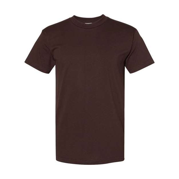 Bayside Unisex USA - Made Heavyweight T-Shirt - Chocolate - Bayside 5100 Chocolate S Short Sleeve T-Shirts