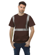 Bayside Unisex USA - Made Hi - Visibility Comfort Trim T-Shirt - Chocolate - Bayside 3700 Chocolate S Short Sleeve T-Shirts