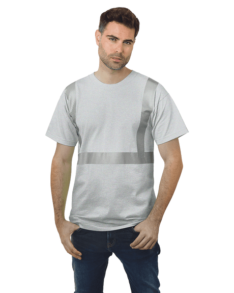 Bayside Unisex USA - Made Hi - Visibility Comfort Trim T-Shirt - Dark Ash - Bayside 3700 Dark Ash S Short Sleeve T-Shirts