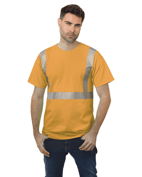 Bayside Unisex USA - Made Hi - Visibility Comfort Trim T-Shirt - Gold - Bayside 3700 Gold S Short Sleeve T-Shirts