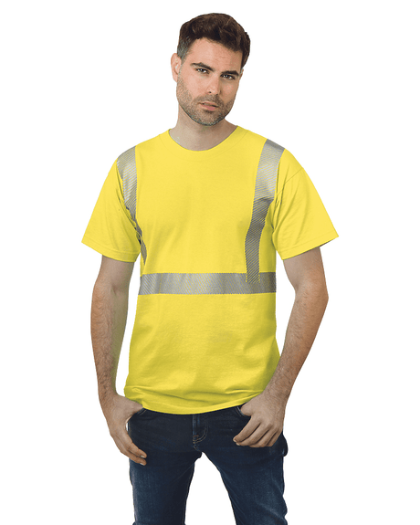 Bayside Unisex USA - Made Hi - Visibility Comfort Trim T-Shirt - Pacific Yellow - Bayside 3700 Pacific Yellow S Short Sleeve T-Shirts