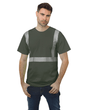 Bayside Unisex USA - Made Hi - Visibility Comfort Trim T-Shirt - Tobacco - Bayside 3700 Tobacco S Short Sleeve T-Shirts