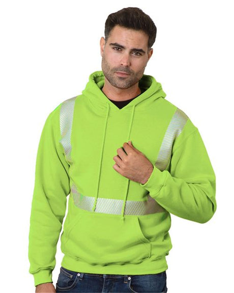 Bayside Unisex USA - Made High Visibility Hooded Sweatshirt - Bayside 3739 Black S Sweatshirts