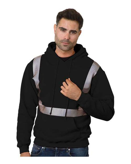 Bayside Unisex USA - Made High Visibility Hooded Sweatshirt - Bayside 3739 Black S Sweatshirts