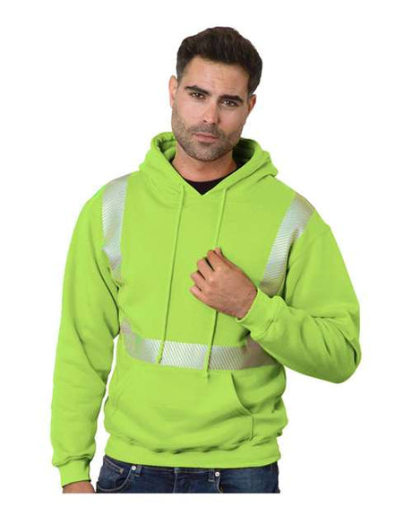 Bayside Unisex USA - Made High Visibility Hooded Sweatshirt - Bayside 3739 Lime Green S Sweatshirts