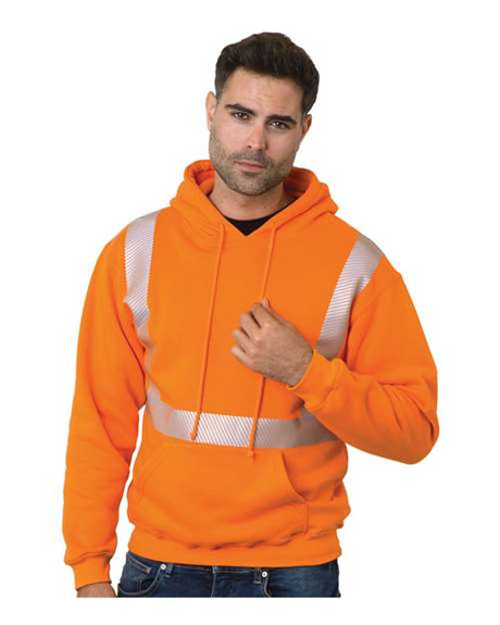Bayside Unisex USA - Made High Visibility Hooded Sweatshirt - Bayside 3739 Orange S Sweatshirts
