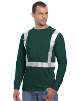 Bayside Unisex USA - Made High Visibility Long Sleeve Pocket T-Shirt - Forest Green - Bayside 3781 Forest Green S Short Sleeve T-Shirts