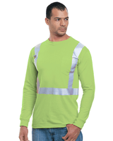 Bayside Unisex USA - Made High Visibility Long Sleeve Pocket T-Shirt - Lime Green - Bayside 3781 Lime Green S Short Sleeve T-Shirts