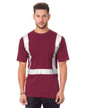 Bayside Unisex USA - Made High Visibility Pocket T-Shirt - Burgundy - Bayside 3771 Burgundy S Short Sleeve T-Shirts