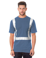 Bayside Unisex USA - Made High Visibility Pocket T-Shirt - Denim - Bayside 3771 Denim S Short Sleeve T-Shirts