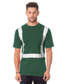 Bayside Unisex USA - Made High Visibility Pocket T-Shirt - Forest Green - Bayside 3771 Forest Green S Short Sleeve T-Shirts