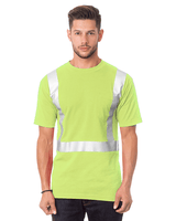 Bayside Unisex USA - Made High Visibility Pocket T-Shirt - Lime Green - Bayside 3771 Lime Green S Short Sleeve T-Shirts