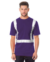 Bayside Unisex USA - Made High Visibility Pocket T-Shirt - Purple - Bayside 3771 Purple S Short Sleeve T-Shirts