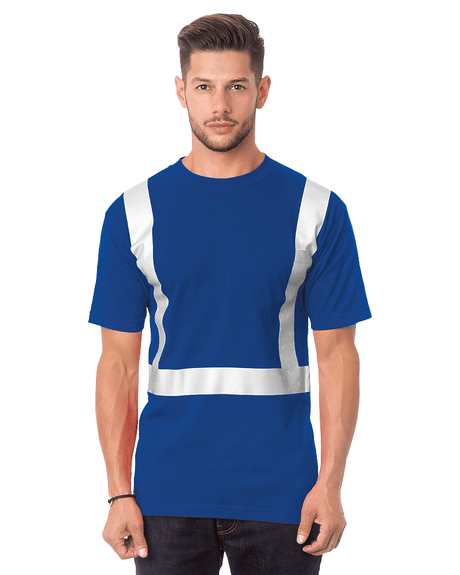 Bayside Unisex USA - Made High Visibility Pocket T-Shirt - Royal Blue - Bayside 3771 Royal Blue S Short Sleeve T-Shirts
