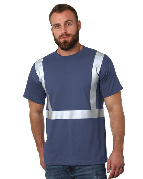 Bayside Unisex USA - Made High Visibility T-Shirt - Bohemian Blue - Bayside 3751 Bohemian Blue S Short Sleeve T-Shirts