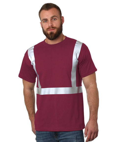 Bayside Unisex USA - Made High Visibility T-Shirt - Burgundy - Bayside 3751 Burgundy S Short Sleeve T-Shirts