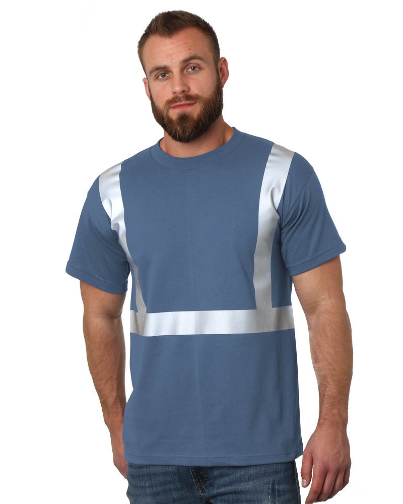 Bayside Unisex USA - Made High Visibility T-Shirt - Denim - Bayside 3751 Denim S Short Sleeve T-Shirts