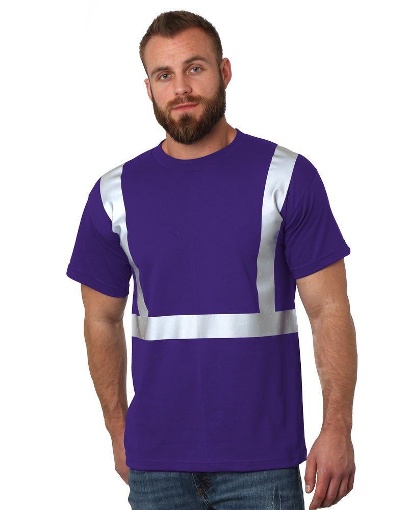 Bayside Unisex USA - Made High Visibility T-Shirt - Purple - Bayside 3751 Purple S Short Sleeve T-Shirts