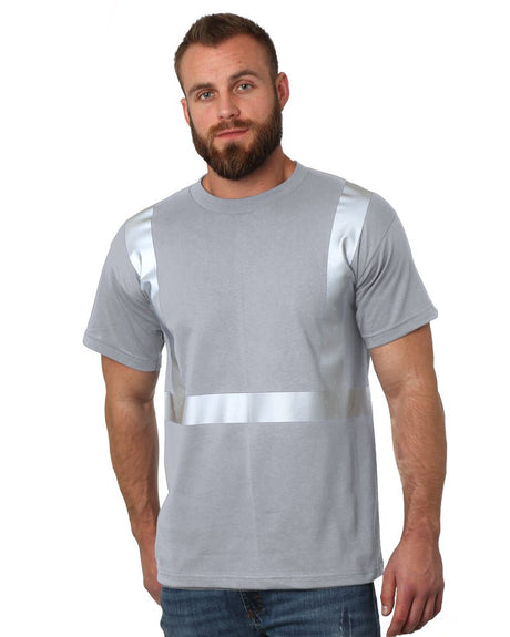 Bayside Unisex USA - Made High Visibility T-Shirt - Silver - Bayside 3751 Silver S Short Sleeve T-Shirts