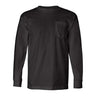 Bayside Unisex USA - Made Long Sleeve Pocket T-Shirt - Black - Bayside 8100 Black S Short Sleeve T-Shirts
