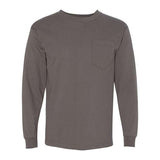 Bayside Unisex USA - Made Long Sleeve Pocket T-Shirt - Charcoal - Bayside 8100 Charcoal S Short Sleeve T-Shirts