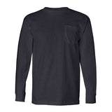 Bayside Unisex USA - Made Long Sleeve Pocket T-Shirt - Navy - Bayside 8100 Navy S Short Sleeve T-Shirts