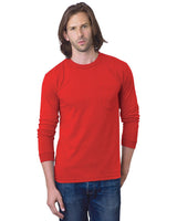 Bayside Unisex USA - Made Long Sleeve Pocket T-Shirt - Red - Bayside 8100 Red S Short Sleeve T-Shirts