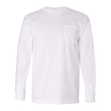 Bayside Unisex USA - Made Long Sleeve Pocket T-Shirt - White - Bayside 8100 White M Short Sleeve T-Shirts