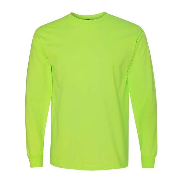 Bayside Unisex USA - Made Long Sleeve T-Shirt - Bayside 5060 Lime Green S Long Sleeve T-Shirts