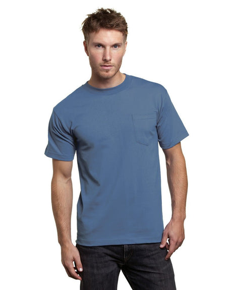 Bayside Unisex USA - Made Pocket T-Shirt - Bayside 7100 Denim S Short Sleeve T-Shirts