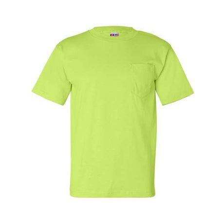 Bayside Unisex USA - Made Pocket T-Shirt - Bayside 7100 Lime Green S Short Sleeve T-Shirts