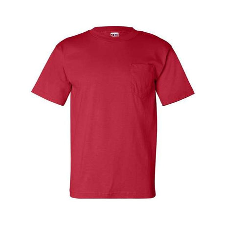 Bayside Unisex USA - Made Pocket T-Shirt - Bayside 7100 Red S Short Sleeve T-Shirts