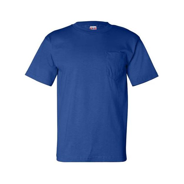Bayside Unisex USA - Made Pocket T-Shirt - Bayside 7100 Royal Blue S Short Sleeve T-Shirts