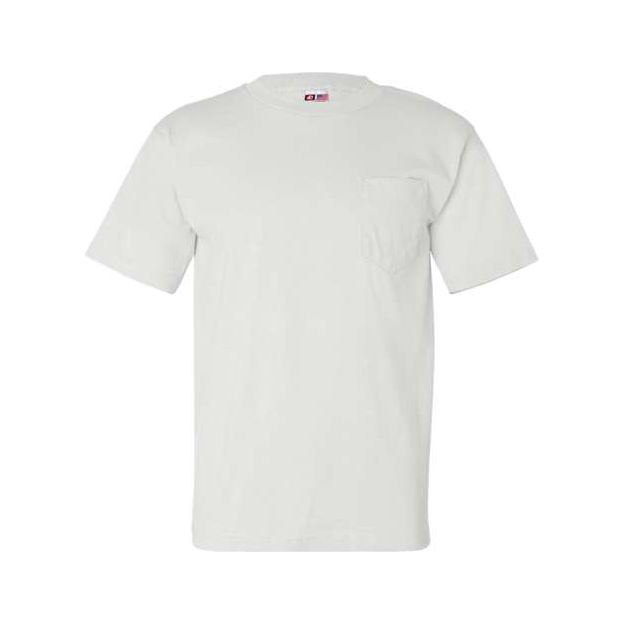Bayside Unisex USA - Made Pocket T-Shirt - Bayside 7100 White S Short Sleeve T-Shirts