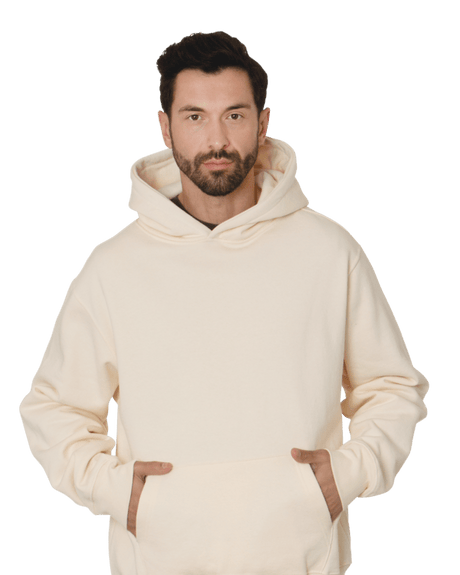 Bayside Unisex USA - Made Super Heavy Oversized Hooded Sweatshirt - Bayside 4000 Cream S Sweatshirts