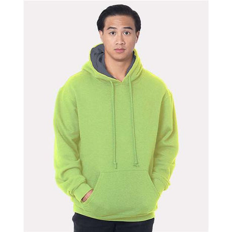Bayside Unisex USA - Made Super Heavy Thermal Lined Hooded Sweatshirt - Bayside 930 Lime Green/ Dark Grey M Sweatshirts
