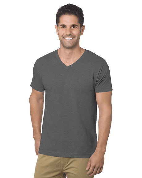 Bayside Unisex USA - Made V - Neck T-Shirt - Bayside 5025 Charcoal S Short Sleeve T-Shirts